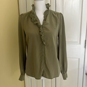SEZANE Chlo Chloe chemise shirt in Pistachio sz 36 4